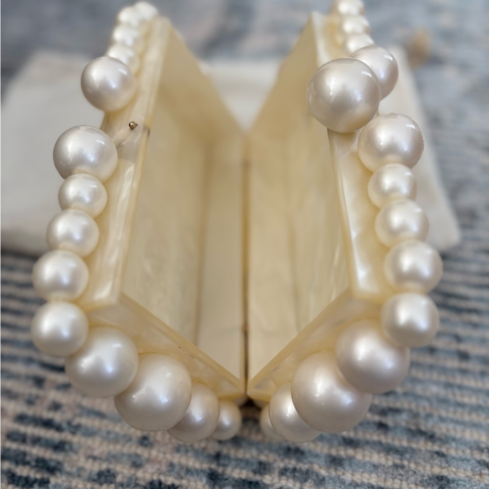 Cult Gaia Pearl-Embellished Clutch